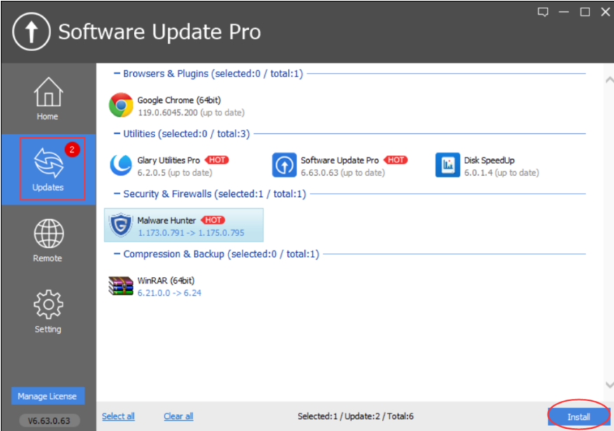 Allows you to enable or disable beta software scanning. Provides notifications of available software updates. Supported by a growing software library.